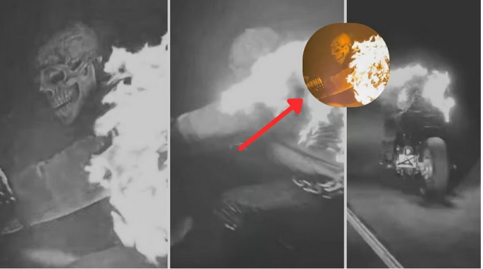 'रियल लाइफ घोस्ट राइडर' का खतरनाक स्टंट